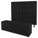 Kit Cabeceira e Baú Cama Box Casal Cora 140cm Suede Preto - Desk Design