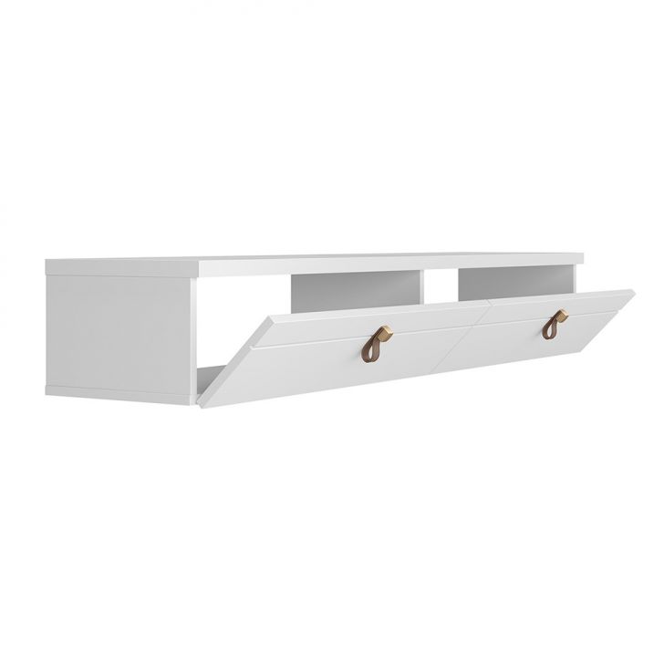 Rack Suspenso para TV até 50 Polegadas Line 2 Portas Branco 135 cm