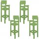 Kit 4 Cadeiras Alta Refeição Infantil Criança Restaurante Lanchonete MDF Verde L12