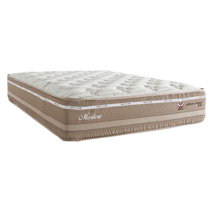 Colchão Casal Moskow Mola Maxspring (33x138x188) Marrom E Branco