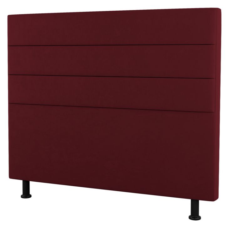 Cabeceira Cama Box Solteiro Malik 90cm Suede Bordô - Desk Design