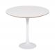 Mesa Saarinen Tulip Lateral Formica Branca 51cm Base Branca