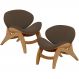 Kit 2 Poltronas Decorativa Orgânica Sala Living Kadosh L02 Suede Marrom - Lyam Decor
