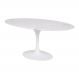 Mesa Saarinen Oval Carrara 180x100cm - Base Branca