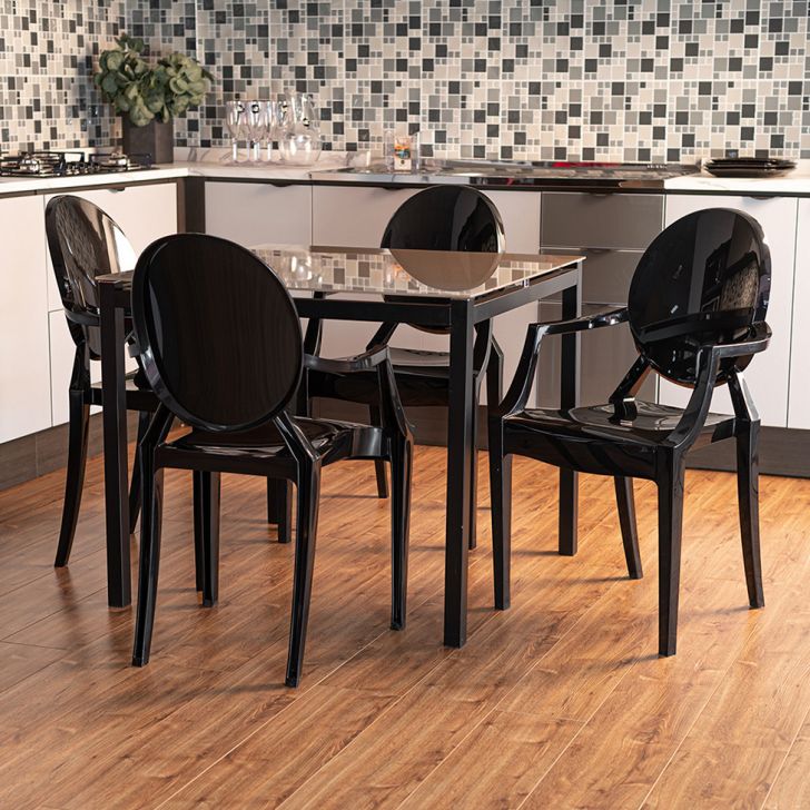 Conjunto de Cadeiras de Plástico Wind Preta