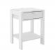 Mesa de Cabeçeira para Quarto Decorativa AZ1016 MDP Branco/Branco G69 - Gran Belo