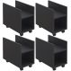 Kit 04 Suportes Para Cpu E Nobreak Com Rodízios Guide L03 Preto - Lyam Decor