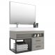 Gabinete Banheiro com Cuba e Espelheira 80cm Multimóveis CR10071 Cimento