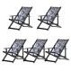 Kit 5 Espreguiçadeiras Dobrável Black CB-Folhas Brancas