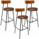 Kit 03 Banquetas Alta Bar Cozinha Sala De Jantar Milão L02 Couríssimo Whisky Marrom - Lyam Decor