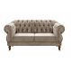 Sofá 2 Lugares Chesterfield Capitonê Duquesa Clássico - Veludo Capuccino
