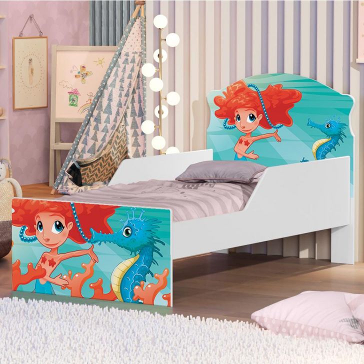 Mini Cama Sereia Menina Com Colchão