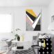 Quadro Arte em Estilhaços Gold 60x43 Filete Branco