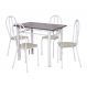 Conjunto de Mesa Monique com 4 Cadeiras Branca Rattan