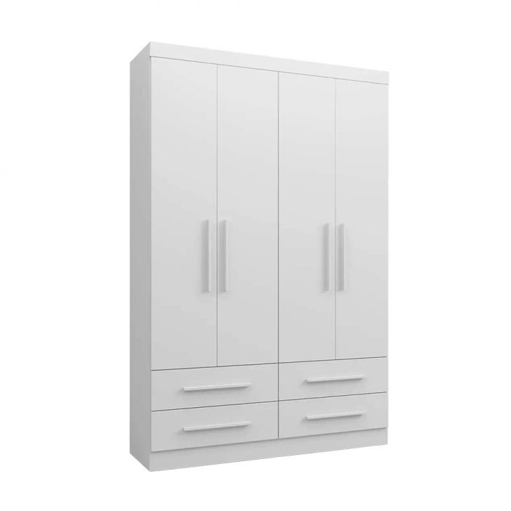 Guarda-roupa Solteiro Majestic 4 Portas 4 Gavetas Branco