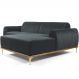 Sofá 4 Lugares com Chaise Direito Para Sala Molino 265 cm D02 Veludo Cinza C-317 - Lyam Decor