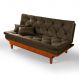 Sofa Cama Caribe 3 Lugares Reclinavel Base Em Madeira Revestido Suede