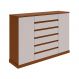 Cômoda Vedra 2 Portas 7 Gavetas Frassino e Off White