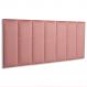 Cabeceira Casal Estofada Para Cama Box Kit 7 Placas Adesivas - Modelo Reta Veludo Rosê