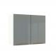 Armário Aéreo Madesa Lux 80 cm 2 Portas - Branco/Cinza