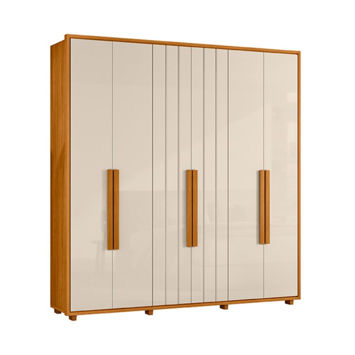 Guarda-roupa Casal Veronesse 6 Portas 4 Gavetas Cinamomo E Off White