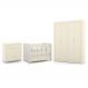 Dormitório Tutto New 4 Portas, Cômoda 4 Gavetas e Berço Off White com Capitonê - Matic Móveis