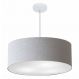 Pendente Cilíndrico Md-4079 Cúpula em Tecido 60x21cm Rústico Cinza - Bivolt