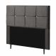 Cabeceira Estofada Poliana 140CM Casal Strass Suede Cinza - D A DECOR