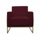 Poltrona Decorativa Leticia Slim Com Base de Metal Suede Bordô - DS Estofados