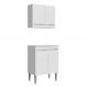 Kit com Armário Aéreo e Balcão 64cm Branco Emilly Madesa