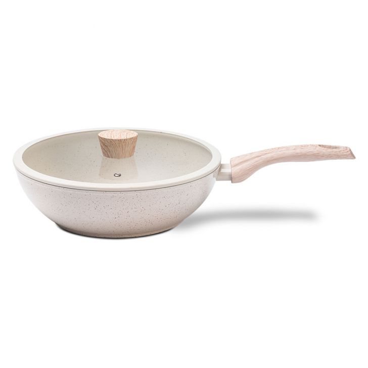 Panela Wok com Tampa Sirius Off White 28 cm