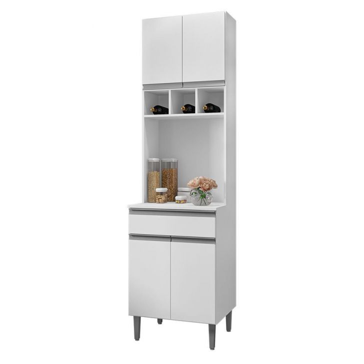 Paneleiro Duplo Andréia 4 Portas e 1 Gaveta Branco - AJL Móveis