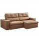 Sofá Retrátil Reclinável Para Sala 3 Lugares 230cm Bryant L06 Couro Marrom Claro - Lyam Decor