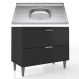 Balcão de Cozinha Com Pia Inox 100cm Pérola Z34 Preto - Mpozenato