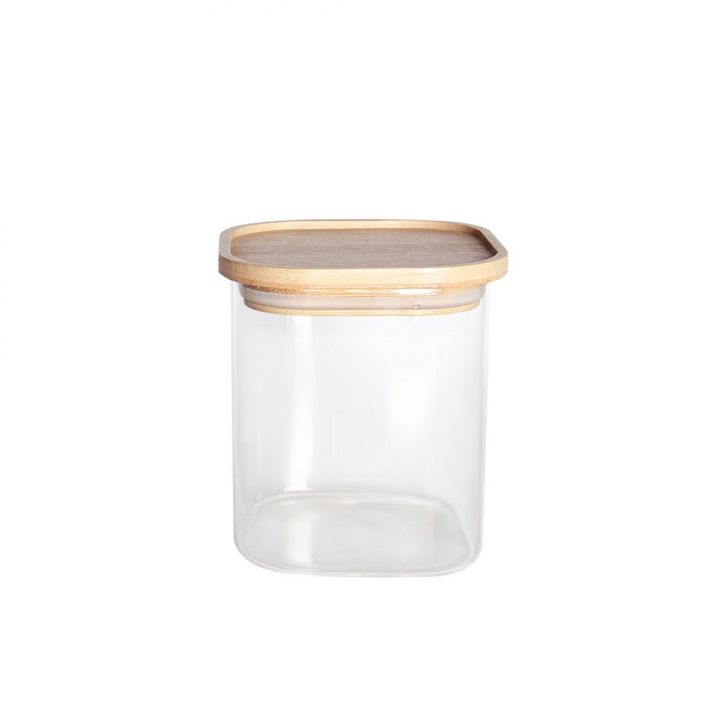 Pote para Mantimentos com Tampa Empilhável Bambú 800 ml