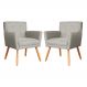 Kit 02 Poltronas Decorativa Onix Linho Bege