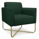 Poltrona Marisa Suede Verde Base X Industrial Dourado - D'Rossi