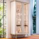Cristaleira Decorativo com LED Portas de Vidro Texas Off White/Champagne G26 - Gran belo
