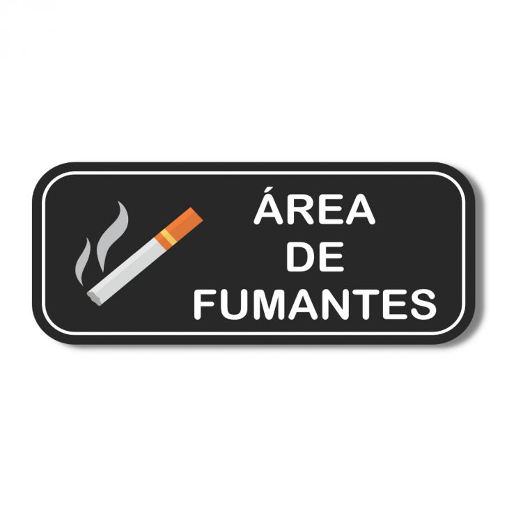 Placa de Sinalização Aviso Área de Fumantes 25x10 cm