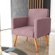Poltrona para Decoração Sara Veludo Turkey Rosa