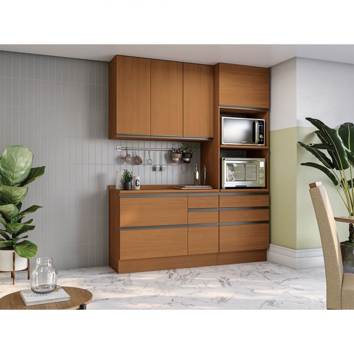 Image of Cozinha Compacta Valence 5 Portas 7 Gavetas Canela PLA-MO895CL02WZXMOB