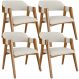 Kit 04 Cadeiras Para Sala de Jantar e Estar Living Estofada Suran L02 Linho Champagne - Lyam