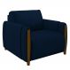 Poltrona Decorativa para Sala de Estar 98cm Amaranto M22 Veludo Azul Marinho - Mpozenato