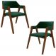 Kit 2 Cadeiras Sala de Jantar e Jogos Carteados Madeira Maciça Poker Veludo Verde/Imbuia G42 - Gran Belo