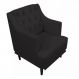 Poltrona Decorativa Clássica Capitonê Corino Preto - DS Móveis