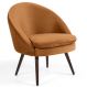 Poltrona Decorativa Fixa Pés Palito Rafa D02 Veludo Telha C-262 - Lyam Decor