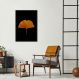 Quadro Folha Amarela Ginkgo Biloba 100x70 Caixa Preto