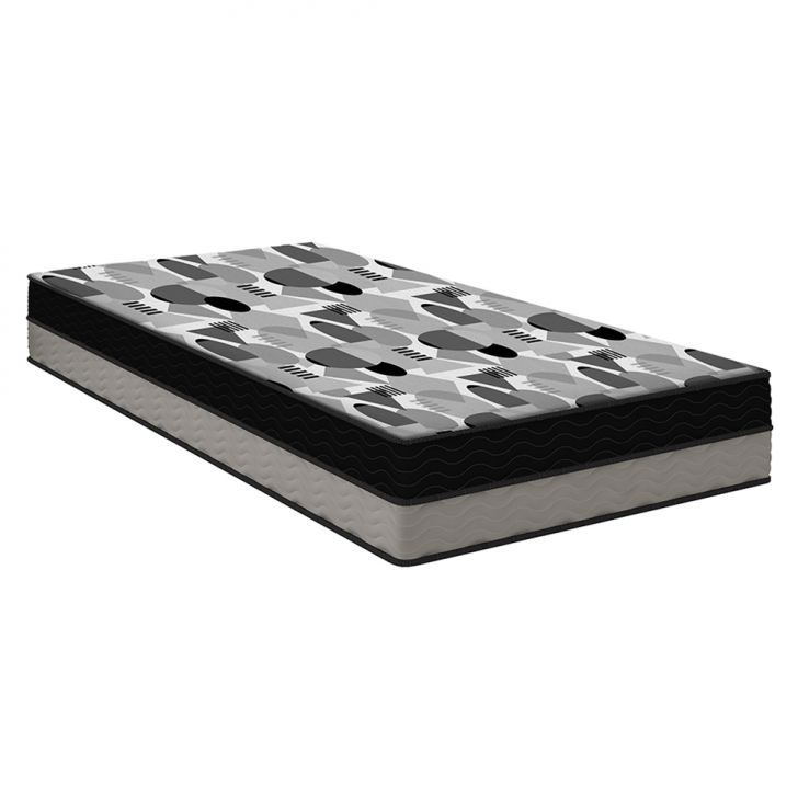 Colchão Solteiro King Iso Dupla Face (20x108x198) Cinza E Preto