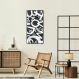 Quadro Abstract Letters 86x43 Filete Preto Preto