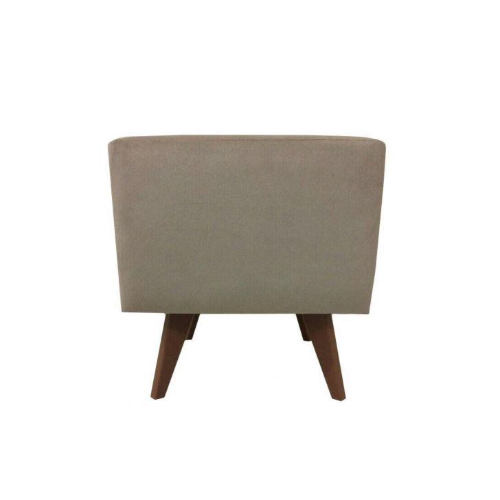 Puff Pé Palito Quadrado Não é Segredo Suede Amassado Marrom Claro 40x45
